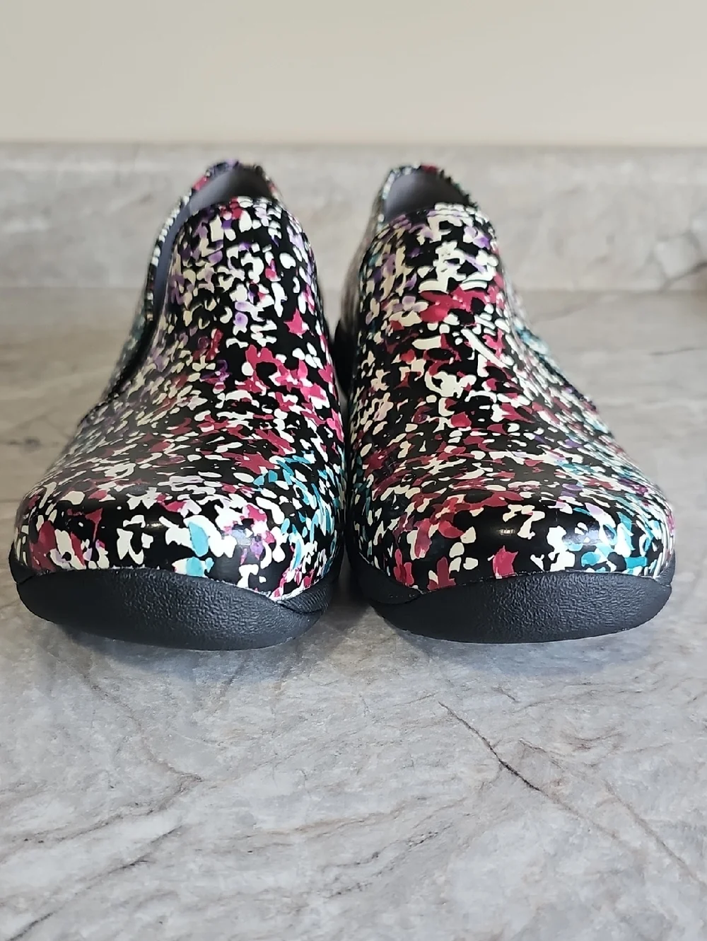 Dansko Nora Slip-On Leather Floral Clogs in Petals, size 41 10.5-11 Nursing - Picture 2 of 9